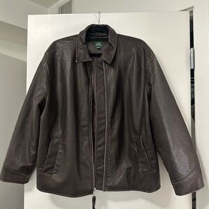 Wild Fable Chocolate Brown Leather Bomber Jacket
